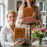 Gepersonaliseerd PU-leren A5-notitieboekomslag met Geboortebloem Vlinder en Naam Verjaardag- en Moederdagcadeau voor Vrouwen of Schrijvers