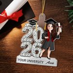 Personalized Cute Cartoon Character Acrylic Ornament with Name and Year Graduation Party Gift for Graduates