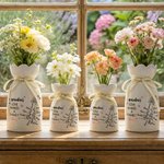 Personlig Hands in Hands Flower Butterfly Ceramic Vase med namn och text Heminredning Mors dag present till mamma mormor