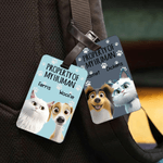 Personalized Property of My Human Cute Cartoon Pet Luggage Tag with Name Travel Accessories Birthday Gift for Pet Owners Travel Lovers