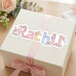 Personalised Cute Cartoon Flower Animal Waterproof Stickers Labels with Name Back to School Birthday Gift for Boys Girls
