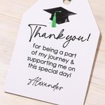 Lot de 20 étiquettes de remerciement personnalisées avec texte et ruban pour la remise des diplômes Décor de cadeau Fête de remise des diplômes Favoris pour les diplômés