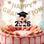 Personalized Floral Graduation Cap Cupcake Topper with Name and Year Party Decor Graduation Gift for Graduates Friends