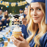 Personalisierte Floral Graduation Cap Cupcake Topper mit Namen und Jahr Party Dekor Graduation Geschenk für Absolventen Freunde