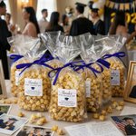 Personalized Graduation Theme Ribbon Transparent Popcorn Favor Bag with Name and Year Party Favors for Graduates