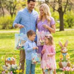 Bolsa de regalo transparente personalizada con nombre inicial Peter Rabbit y lazo regalo de Pascua y cumpleaños para niños y familia