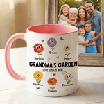 Personalised Birth Flower 11 oz 15 oz Ceramic Mug with Name and Title Daily Drinking Mother's Day Gift for Mom Grandma