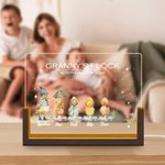 Spersonalizowana lampka nocna LED Cute Duck Family z imionami i drewnianą podstawą do dekoracji domu Prezent urodzinowy na Dzień Matki dla mamy, dziadka i rodziny