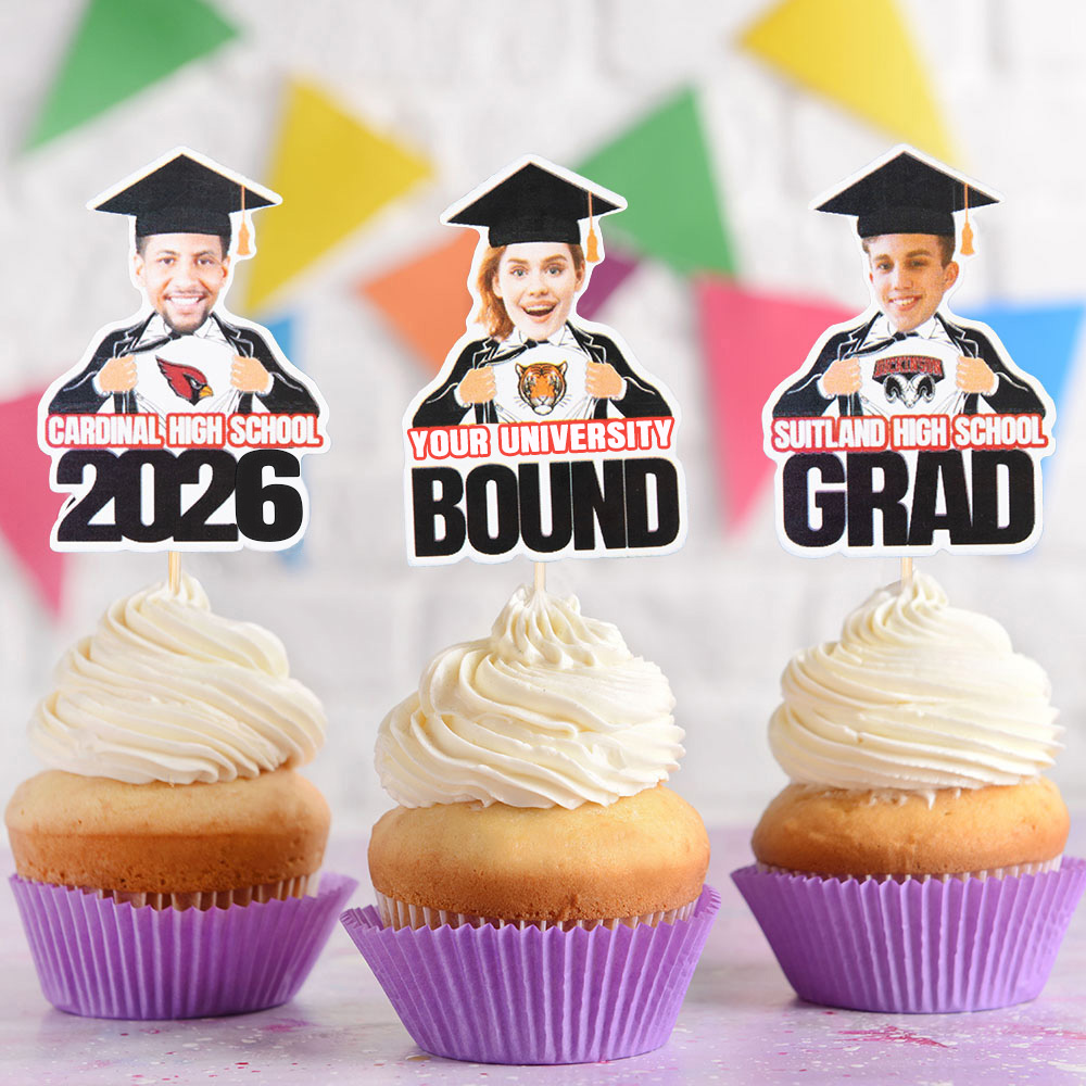 Personliga Examens Cupcake Toppers