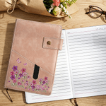 Personalised Birth Flower Name A5 Notebook with Storage Pocket and Lined Pages Daily Essentials Birthday Mother's Day Gift for Office Worker Mom