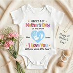 Body personalizzato Happy 1st Mother's Day 100% cotone con nomi Baby Shower Regalo per la festa della mamma per i neonati
