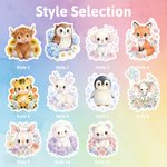 Personalised Cute Cartoon Flower Animal Waterproof Stickers Labels with Name Back to School Birthday Gift for Boys Girls