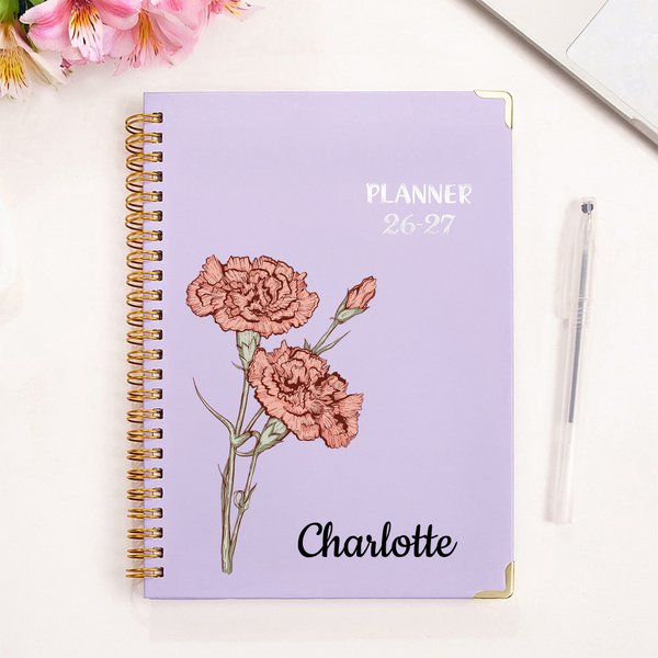 Henkilökohtainen 2026 Planner Syntymä Kukka A5 Spiral Notebook viikoittain kuukausittain suunnittelu sivut syntymäpäivä uusi vuosi lahja perheelle ystävät