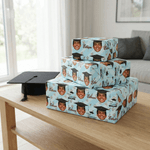 Personalized Face Photo Graduation Cap Wrapping Paper with Name Graduation Party Favor for Graduates Friends