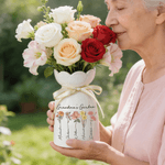 Personlig födelseblomma keramisk vas med 1-10 namn Födelsedag Mors dag present till mor mormor