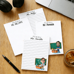 Bloc de Notas Personalizado con Foto de Profesor Masculino de Dibujos Animados con 40/80 Páginas y Texto Día del Profesor Graduación Temporada de Regalos para Profesor Masculino