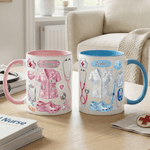 Tasse à café personnalisée en céramique avec nom, style cristal, éléments médicaux, usage quotidien, anniversaire, fête des infirmières, cadeau pour infirmière