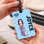 Personalised Cartoon Character  Travel Luggage Tag with Name and Text Travel Accessory Birthday Gift for Family Friends