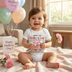 Body personalizzato Happy 1st Mother's Day 100% cotone con nomi Baby Shower Regalo per la festa della mamma per i neonati