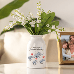 Personalized Never Forget How Much We Love You Elephant Ceramic Flower Vase with Name Room Decor Mother's Day Gift for Mom Grandma