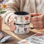 Personalised Birth Flower 11 oz 15 oz Ceramic Mug with Name and Title Daily Drinking Mother's Day Gift for Mom Grandma