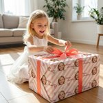 Personalisierte Geburt Blume Kranz Geburtstag Hut gestreiftes Geschenkpapier mit Gesicht Foto Geburtstag Gunst für Familie Freunde