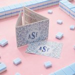 Personligt Chinoiserie Mahjong Tri-fold kortomslag Vattentäta klistermärken Set med bokstäver Present Dekor Mahjong Tillbehör Present för Mahjong-älskare