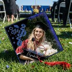 Personalised Photo Glitter Class of 2026 Graduation Cap Topper with Name and Year Graduation Decoration Gift for Graduates Friends Classmates