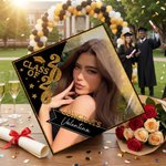 Personalised Photo Glitter Class of 2026 Graduation Cap Topper with Name and Year Graduation Decoration Gift for Graduates Friends Classmates