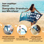 Personalisierte Strandtuch aus Mikrofaser | mit Taucher-Silhouette | in 2 Größen erhältlich | Sommerausflug Geschenk für Tauchliebhaber