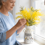Personlig födelseblomma keramisk vas med namn och titel Mors dag födelsedagspresent till mamma mormor familj
