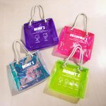 Personalized Cartoon Line Art Transparent Tote Bag with Name Travel Essentials Mother’s Day Birthday Beach Party Gift for Grandma Woman