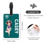 Personalised Cartoon Character  Travel Luggage Tag with Name and Text Travel Accessory Birthday Gift for Family Friends