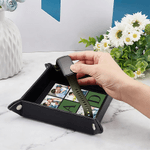 Personalisierte Liebe Sie DAD PU Leder Catchall Snap Tray mit 6 Fotos Desktop Storage Organizer Vatertag Geburtstag Geschenk für Väter