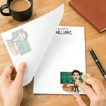 Bloc de Notas Personalizado con Foto de Profesor Masculino de Dibujos Animados con 40/80 Páginas y Texto Día del Profesor Graduación Temporada de Regalos para Profesor Masculino