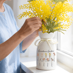 Personlig födelseblomma keramisk vas med 1-10 namn Födelsedag Mors dag present till mor mormor