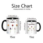 Personalised Faux Yarn Effect Birth Flower First Mom Now Grandma Ceramic Mug with Names Mother's Day Gift for Mom Grandma