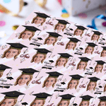 Personalized Face Photo Graduation Cap Wrapping Paper with Name Graduation Party Favor for Graduates Friends