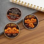 Personalized Brother Fire Fist Bump Commemorative Coin with 2-6 Names and Stand Birthday Graduation Gift for Brother Friend