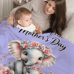 Personalisierte Cartoon Elefant Floral Grenze weiche Decke mit Namen und Jahr Home Decor Muttertag Geschenk für Mama