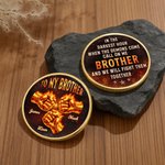 Personalized Brother Fire Fist Bump Commemorative Coin with 2-6 Names and Stand Birthday Graduation Gift for Brother Friend