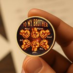 Personalized Brother Fire Fist Bump Commemorative Coin with 2-6 Names and Stand Birthday Graduation Gift for Brother Friend