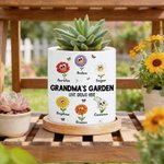 Maceta de Cerámica Personalizada de Caricatura de Flor de Nacimiento Mariposa con Texto de Nombres y Bandeja de Bambú Uso Diario Regalo del Día de la Madre para Mamá Abuela