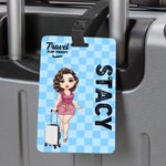Personalised Cartoon Character  Travel Luggage Tag with Name and Text Travel Accessory Birthday Gift for Family Friends