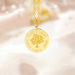 Personligt livsträd-halsband med 1-5 namn Smycken Födelsedag Mors dag-present till mamma Kvinna