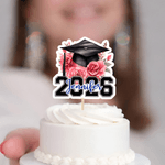 Personalisierte Floral Graduation Cap Cupcake Topper mit Namen und Jahr Party Dekor Graduation Geschenk für Absolventen Freunde