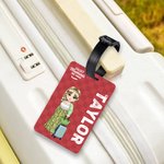 Personalised Cartoon Character  Travel Luggage Tag with Name and Text Travel Accessory Birthday Gift for Family Friends
