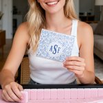Personligt Chinoiserie Mahjong Tri-fold kortomslag Vattentäta klistermärken Set med bokstäver Present Dekor Mahjong Tillbehör Present för Mahjong-älskare