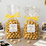 Personalized Graduation Theme Ribbon Transparent Popcorn Favor Bag with Name and Year Party Favors for Graduates