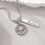 Personalisierte gravierte Name Kompass Halskette Zierliche Schmuck Geburtstag Jahrestag Graduierung Geschenk für Frauen Männer Reisende